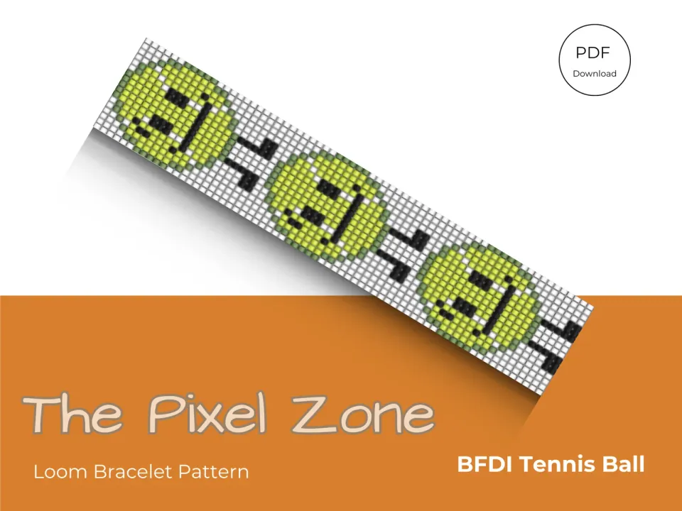 BFDI Tennis Ball loom pattern preview