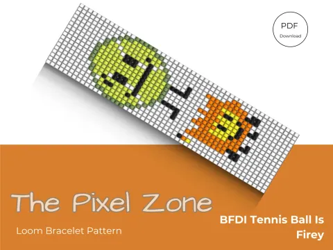 BFDI Tennis Ball Is Firey pattern preview
