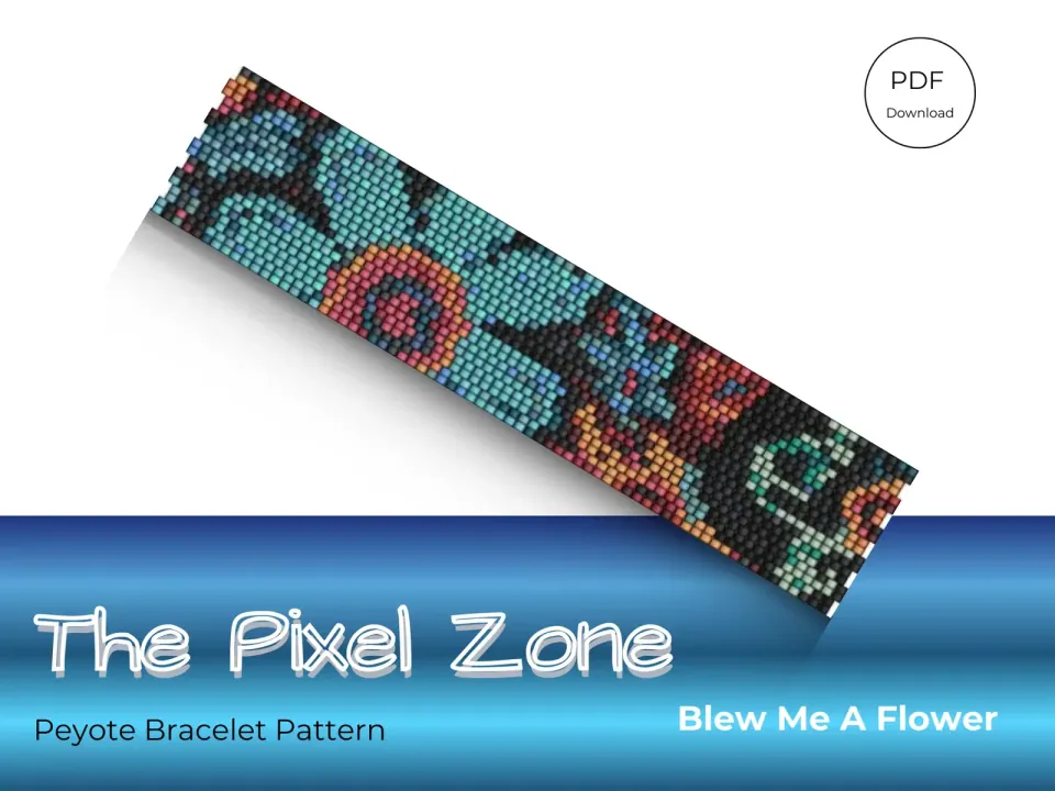 Blew Me A Flower peyote 2-drop pattern preview