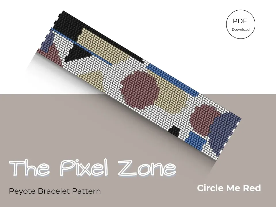 Circle Me Red peyote 2-drop pattern preview