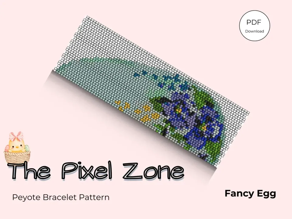 Fancy Egg peyote 2-drop pattern preview