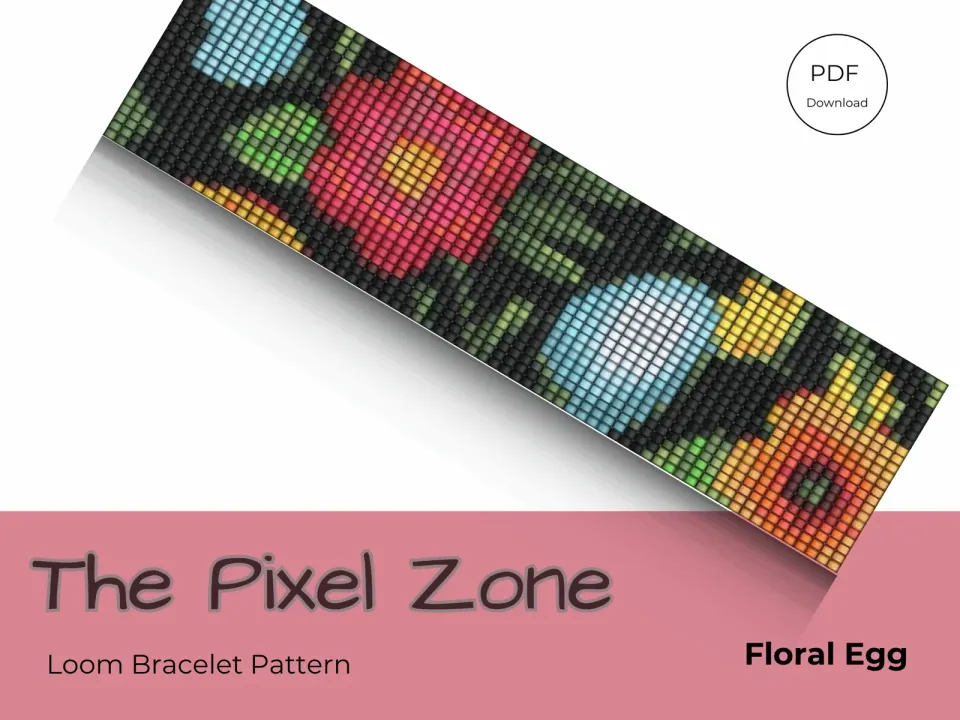 Floral Egg loom pattern preview