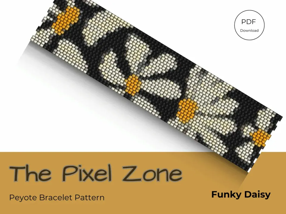 Funky Daisy (Peyote 2-drop) peyote 2-drop pattern preview