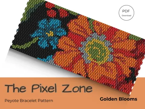 Golden Blooms pattern preview