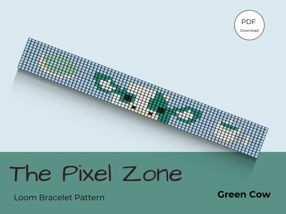 Green Cow loom pattern preview