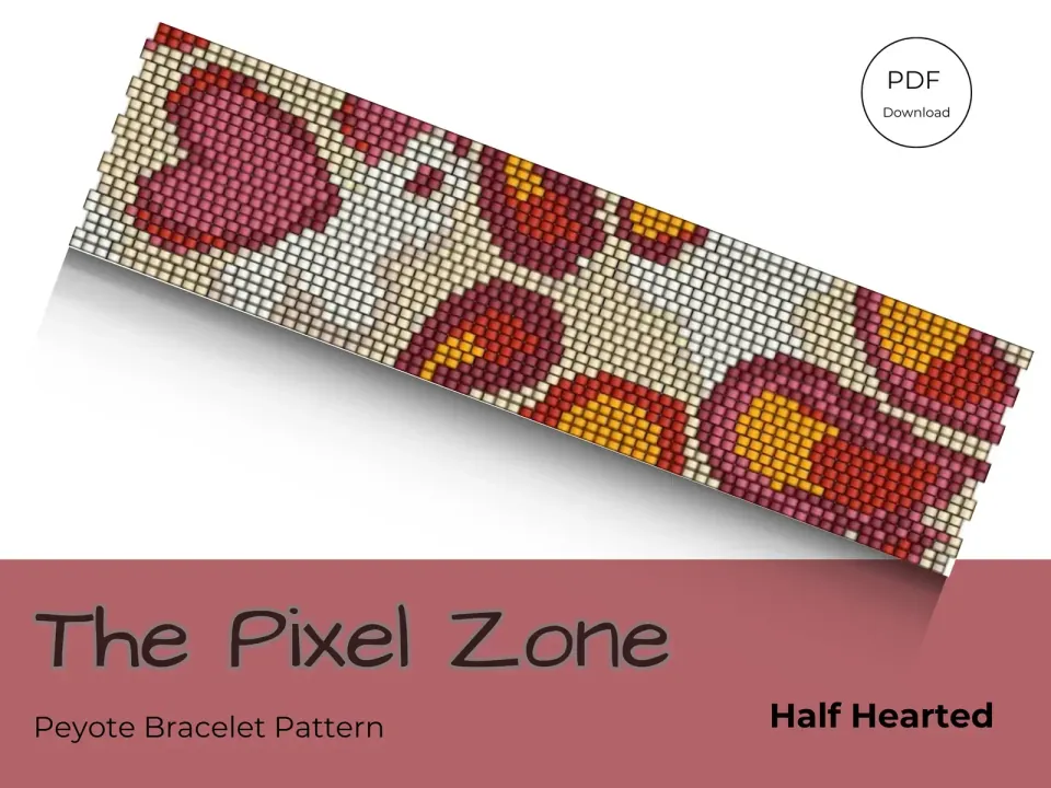 Half Hearted peyote 2-drop pattern preview