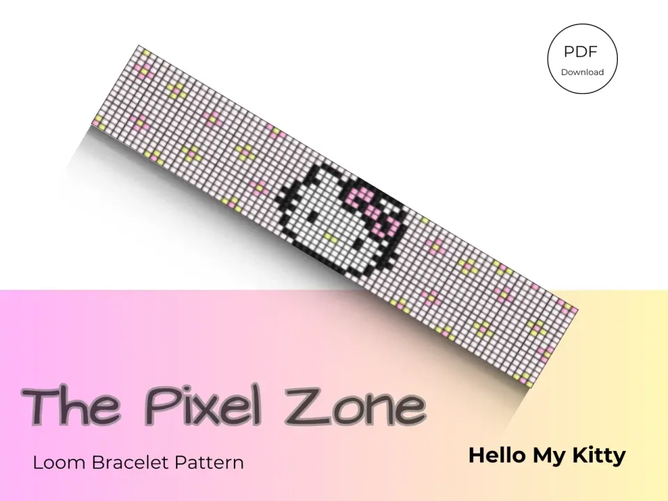Hello My Kitty loom pattern preview