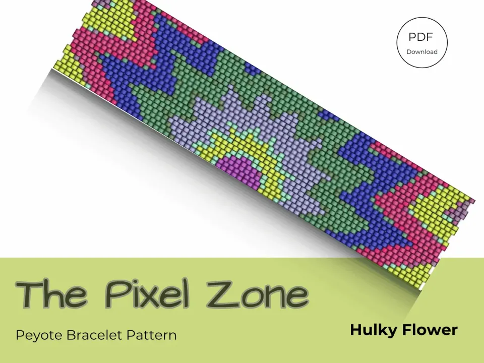 Hulky Flower peyote 2-drop pattern preview