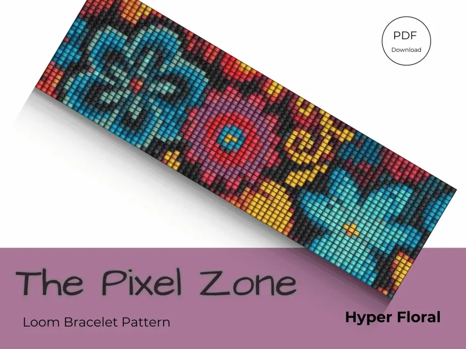 Hyper Floral loom pattern preview