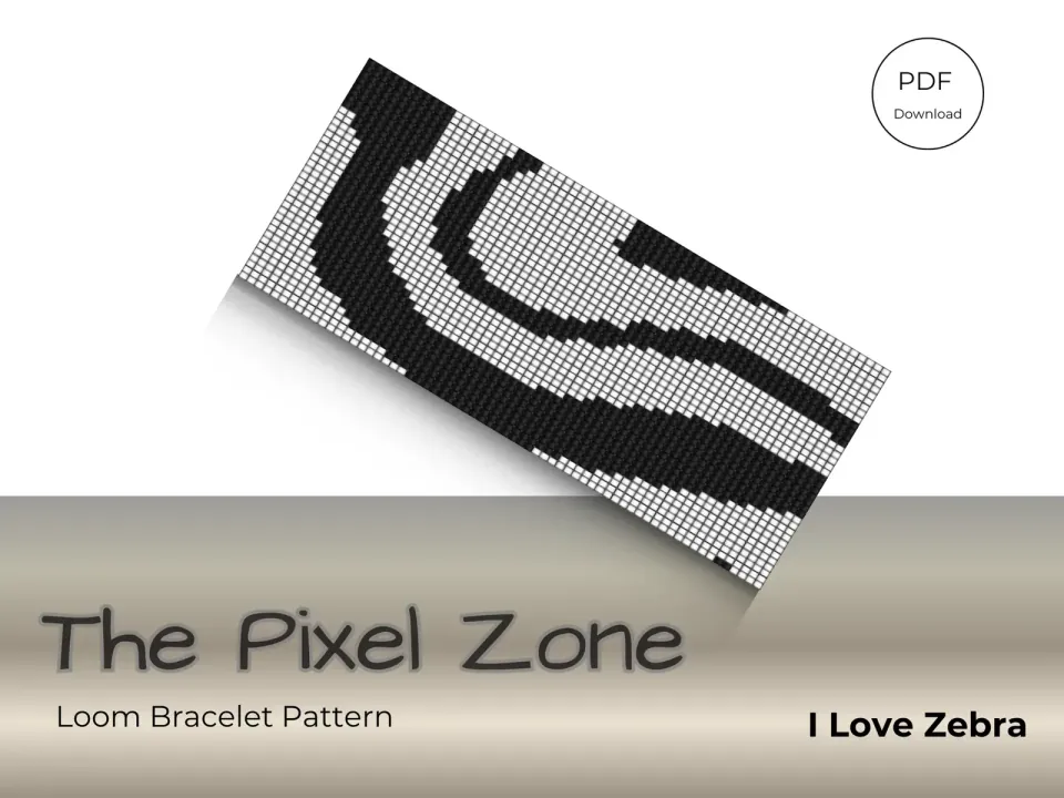 I Love Zebra loom pattern preview