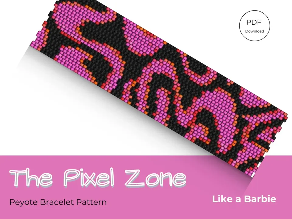 Like A Barbie peyote 2-drop pattern preview