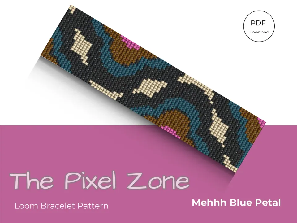Mehhh Blue Petal loom pattern preview