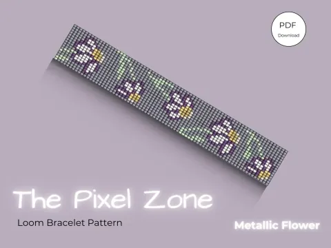 Metallic Flowers Purple pattern preview