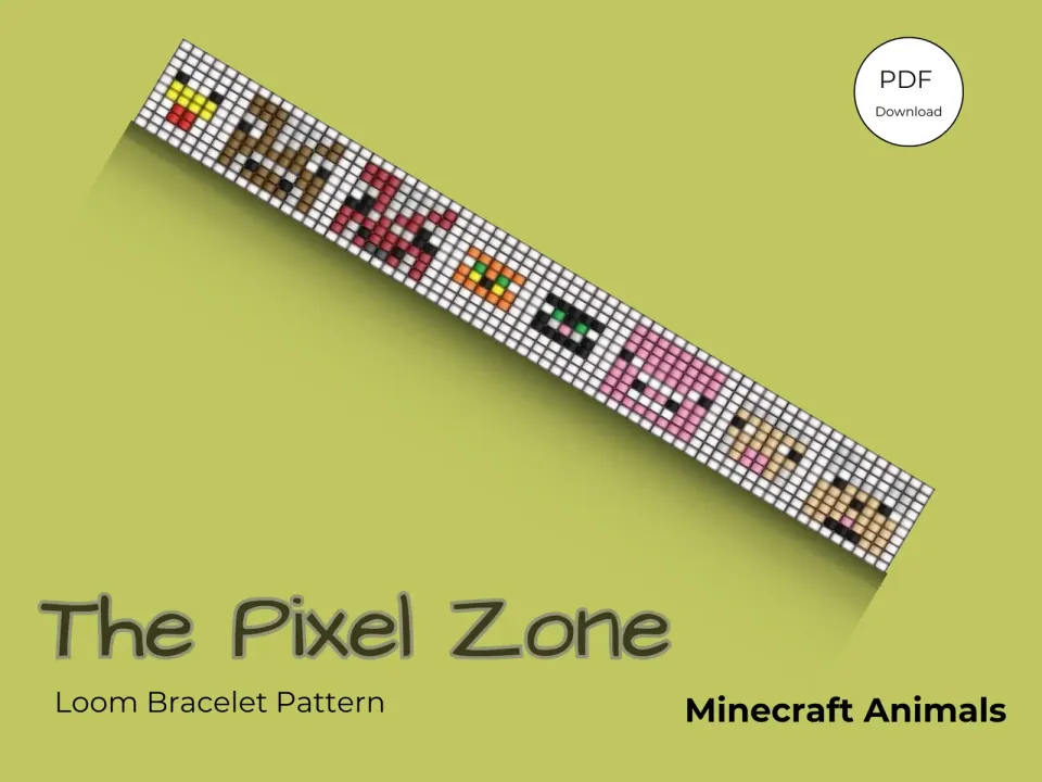 Minecraft Animals loom pattern preview