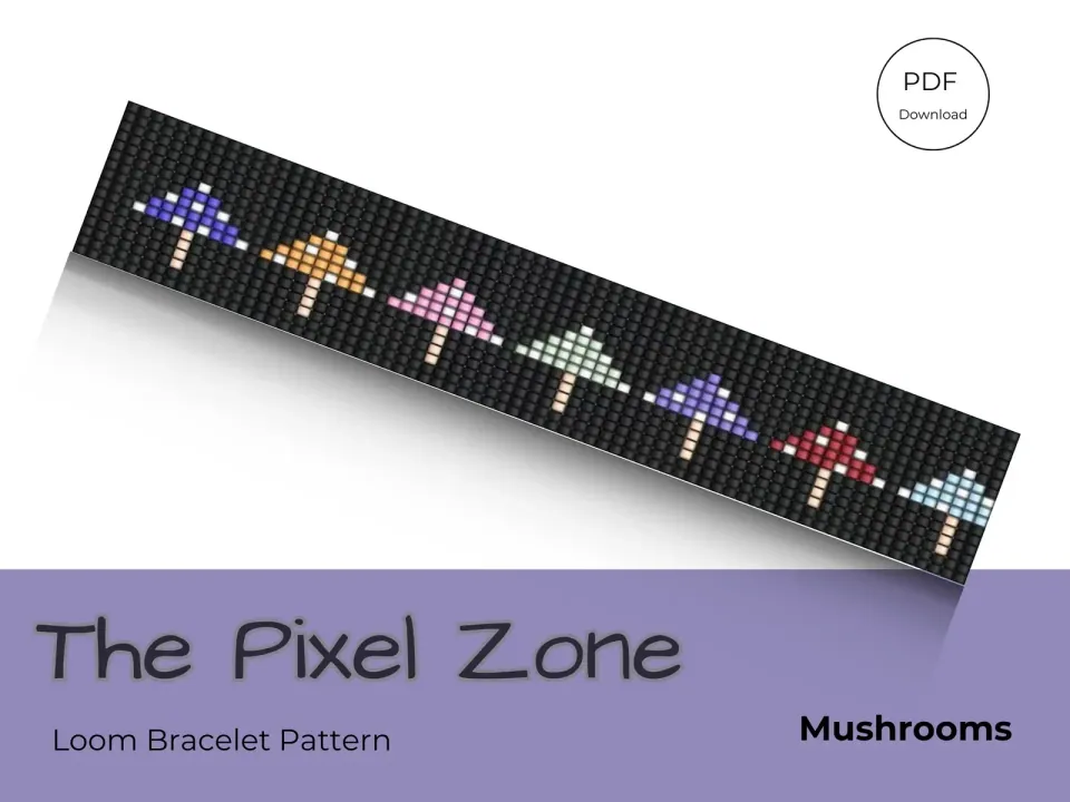 Mushrooms loom pattern preview