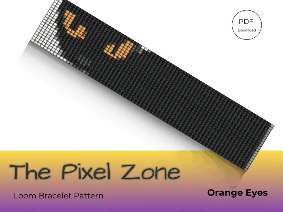 Orange Eyes loom pattern preview