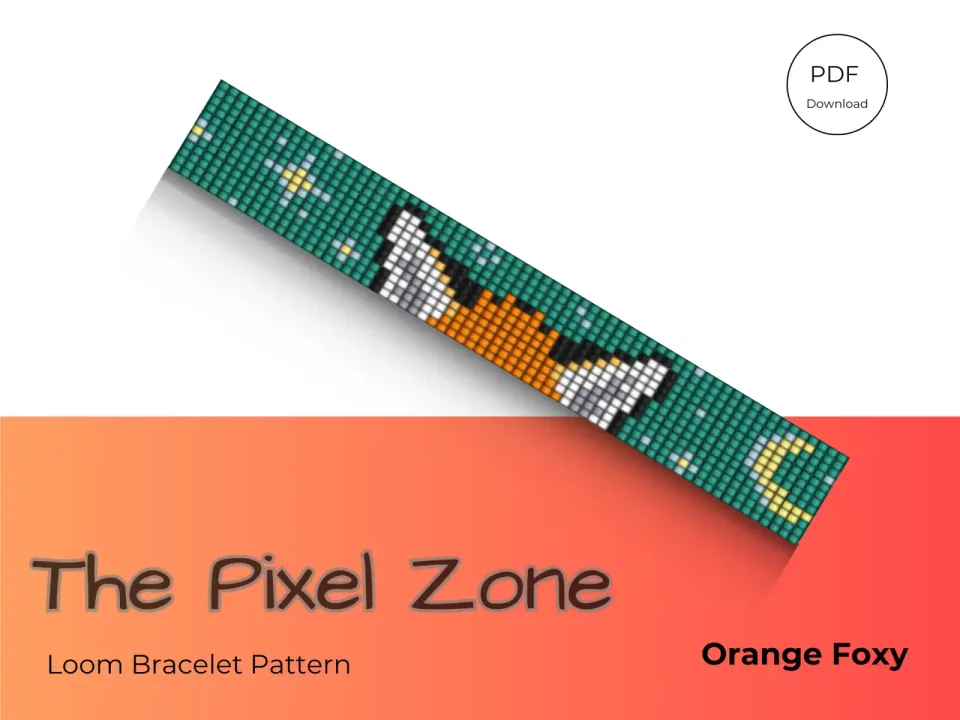 Orange Foxy loom pattern preview