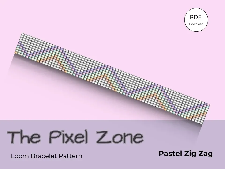 Pastel Zig Zag loom pattern preview