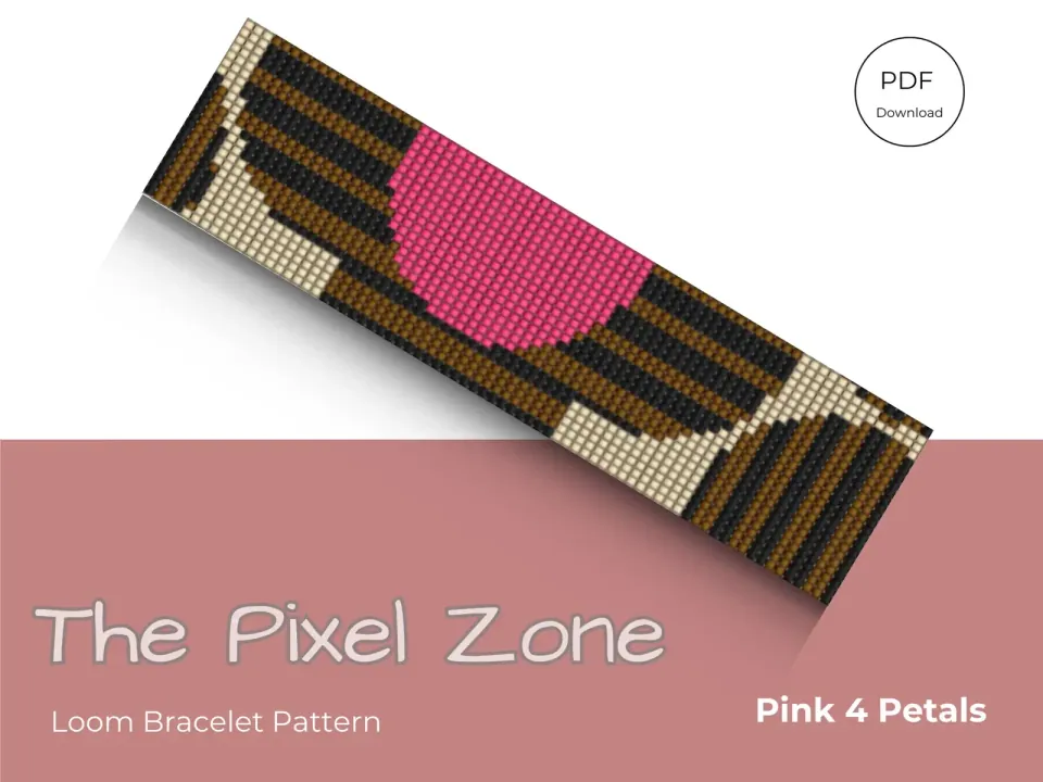 Pink 4 Petals loom pattern preview