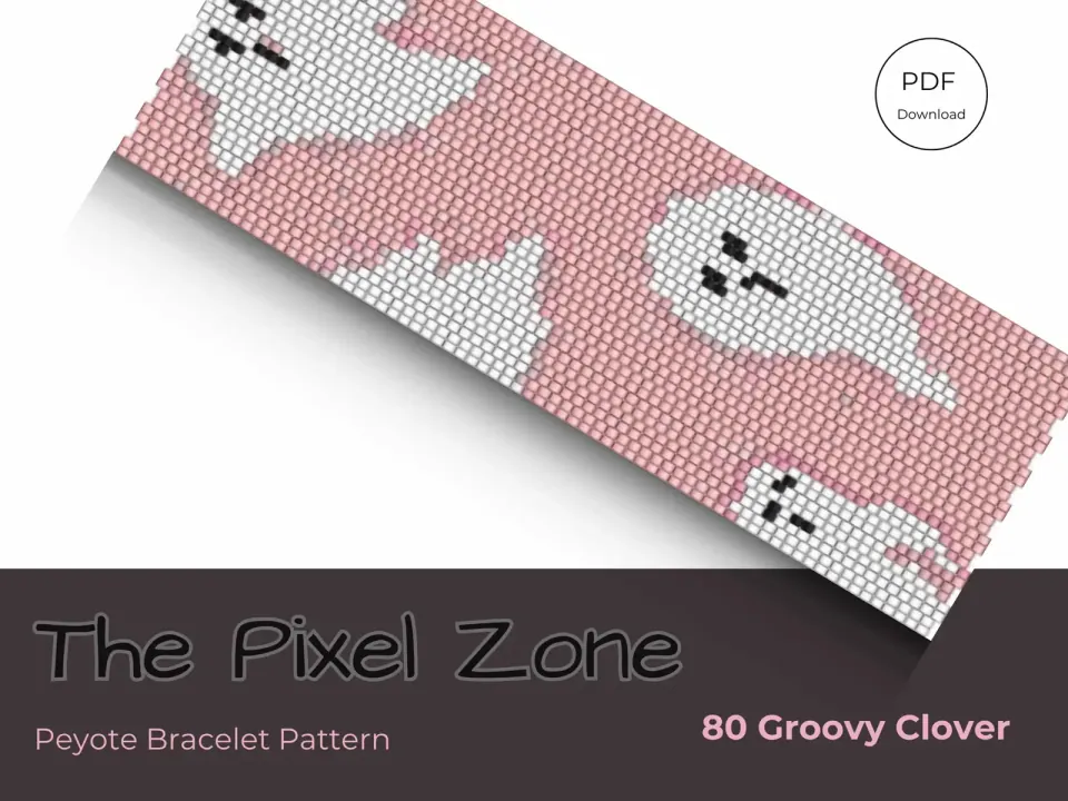 Pink Spooky peyote 2-drop pattern preview