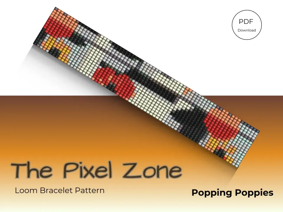 Popping Poppies loom pattern preview