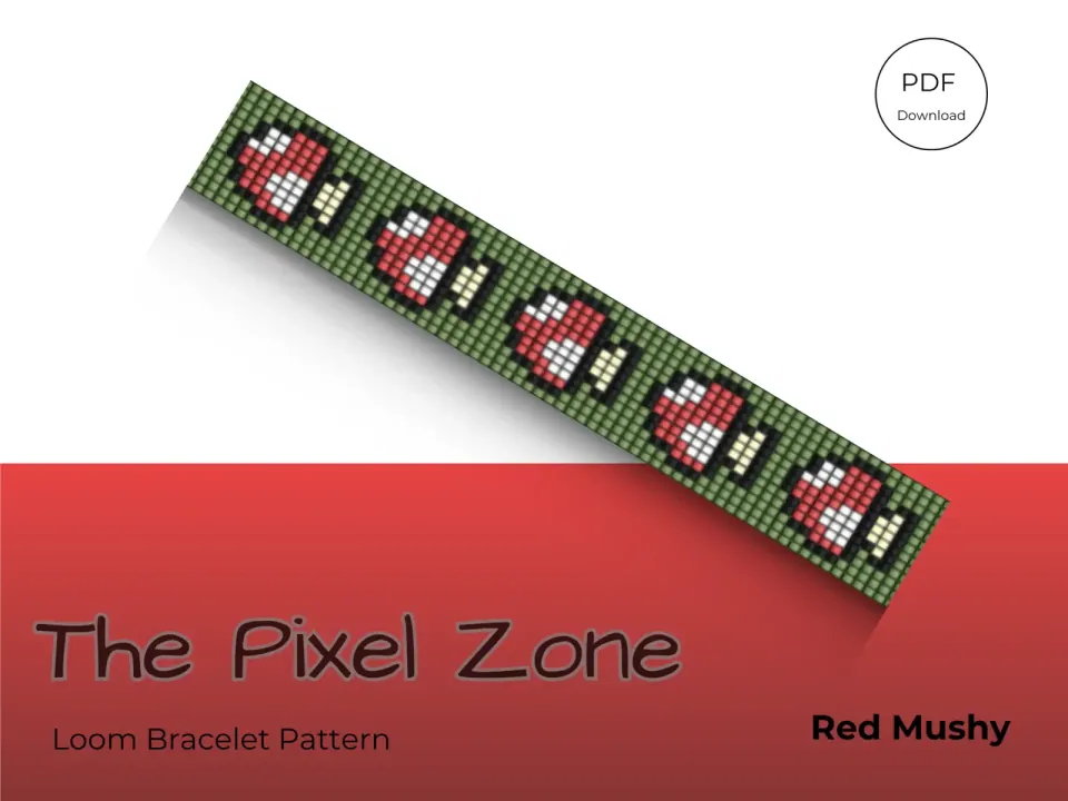 Red Mushy loom pattern preview