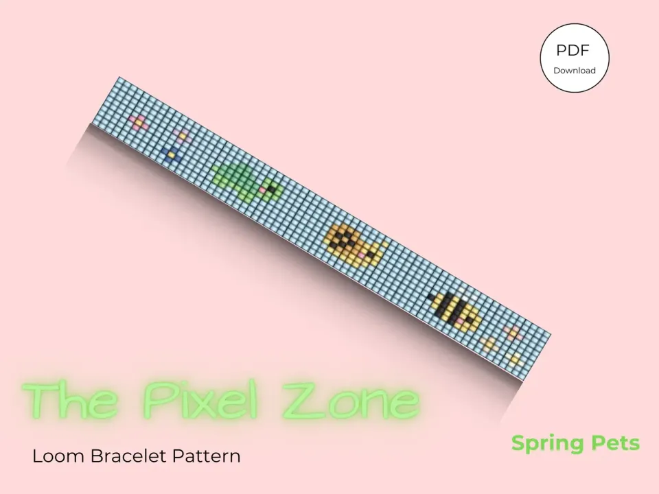 Spring Pets loom pattern preview
