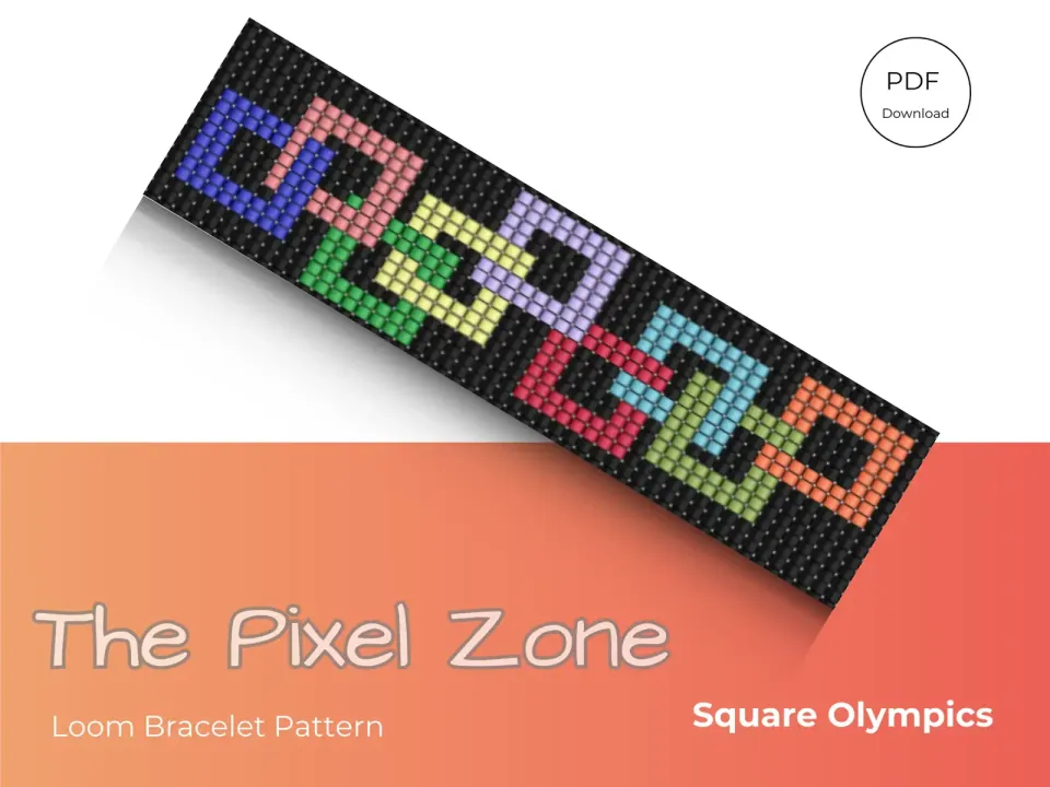 Square Olympics loom pattern preview