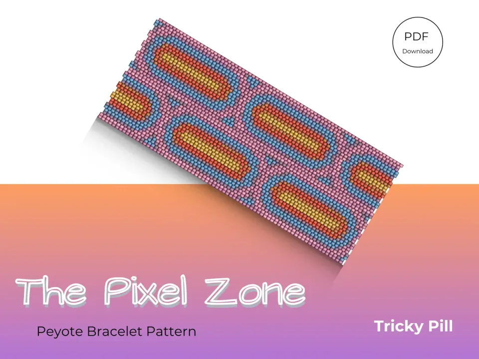 Tricky Pill peyote 2-drop pattern preview