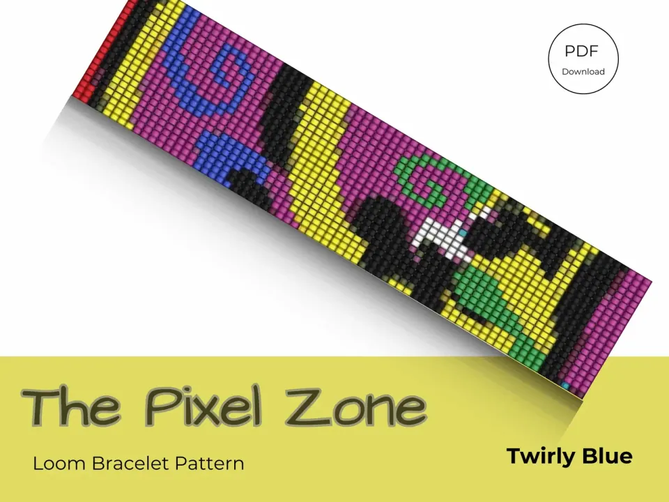 Twirly Blue loom pattern preview