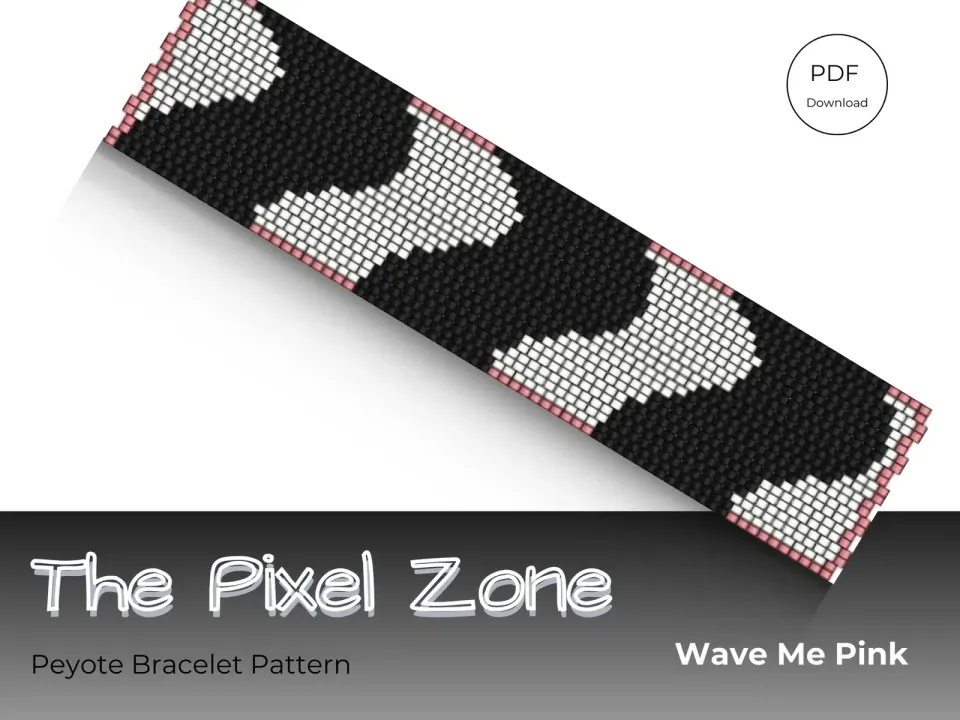 Wave Me Pink peyote 2-drop pattern preview