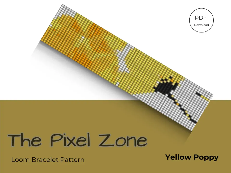 Yellow Poppy loom pattern preview